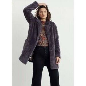 Anthropologie Plush Purple Teddy Jacket